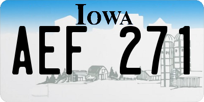 IA license plate AEF271