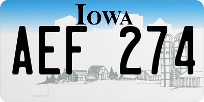 IA license plate AEF274