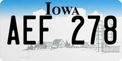 IA license plate AEF278