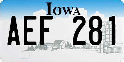 IA license plate AEF281