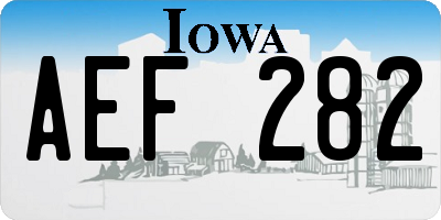 IA license plate AEF282