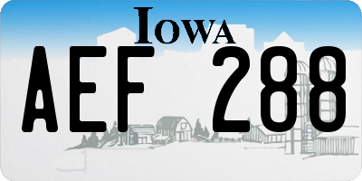 IA license plate AEF288