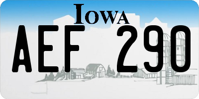 IA license plate AEF290
