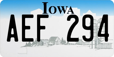 IA license plate AEF294