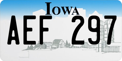 IA license plate AEF297