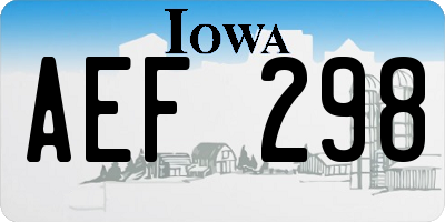 IA license plate AEF298