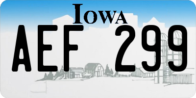 IA license plate AEF299