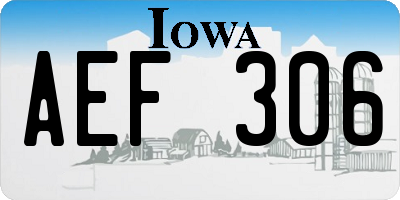 IA license plate AEF306