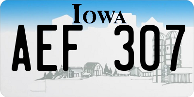 IA license plate AEF307