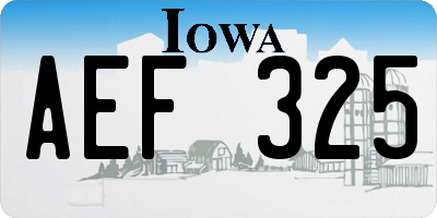 IA license plate AEF325