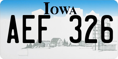 IA license plate AEF326