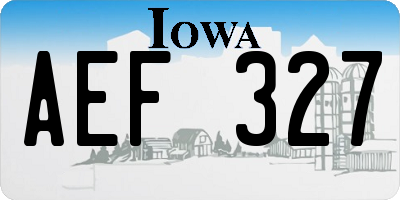 IA license plate AEF327