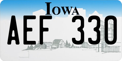 IA license plate AEF330
