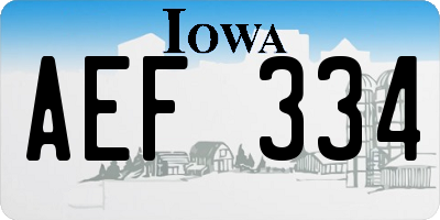 IA license plate AEF334