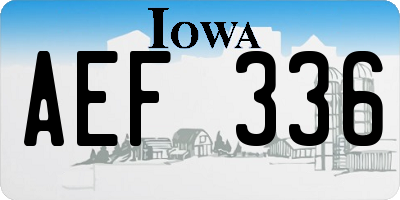 IA license plate AEF336
