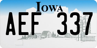 IA license plate AEF337