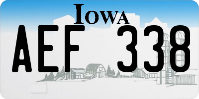 IA license plate AEF338