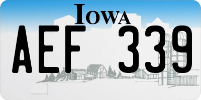 IA license plate AEF339