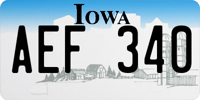 IA license plate AEF340