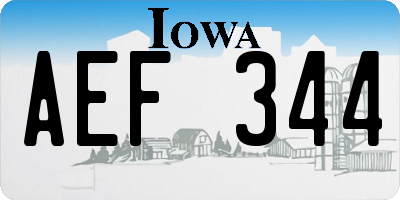 IA license plate AEF344
