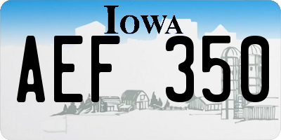 IA license plate AEF350