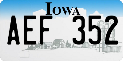 IA license plate AEF352
