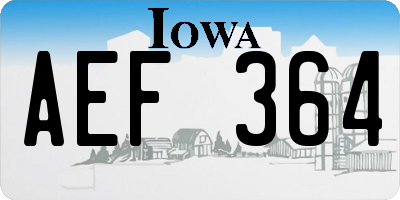 IA license plate AEF364