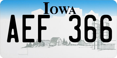 IA license plate AEF366