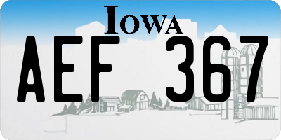 IA license plate AEF367
