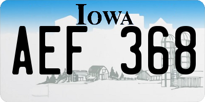 IA license plate AEF368