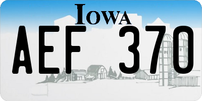 IA license plate AEF370