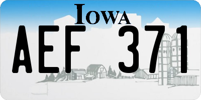 IA license plate AEF371