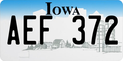 IA license plate AEF372