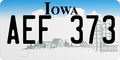 IA license plate AEF373
