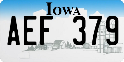 IA license plate AEF379
