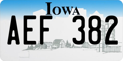 IA license plate AEF382