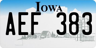 IA license plate AEF383