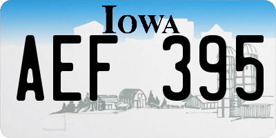 IA license plate AEF395