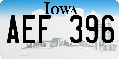 IA license plate AEF396