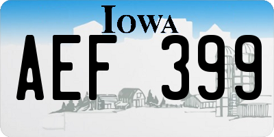 IA license plate AEF399