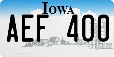 IA license plate AEF400