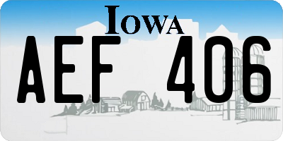 IA license plate AEF406