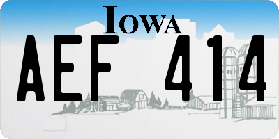IA license plate AEF414