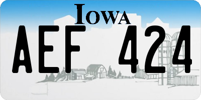 IA license plate AEF424