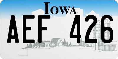 IA license plate AEF426