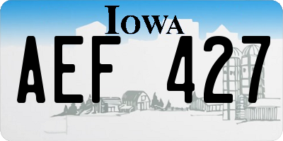 IA license plate AEF427
