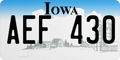 IA license plate AEF430