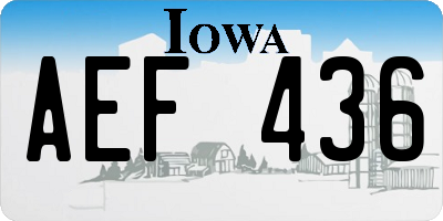 IA license plate AEF436
