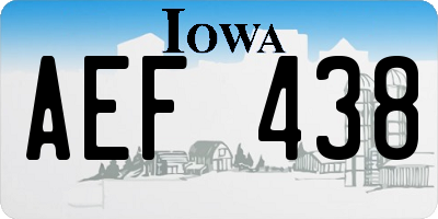 IA license plate AEF438