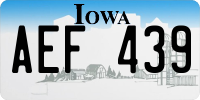 IA license plate AEF439